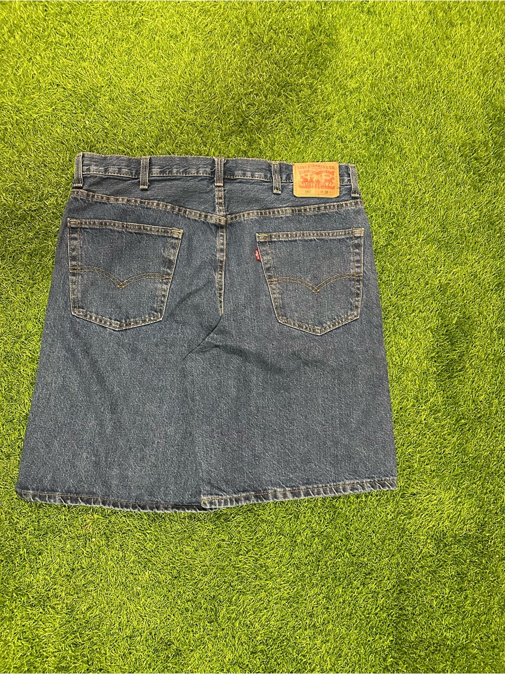Levi's Blue Denim A-line Skirt with Back Pockets